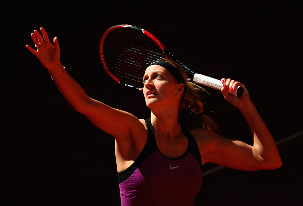 Kvitova in her opening match yesterday. Photo credit: Clive Brunskill/Getty Images.