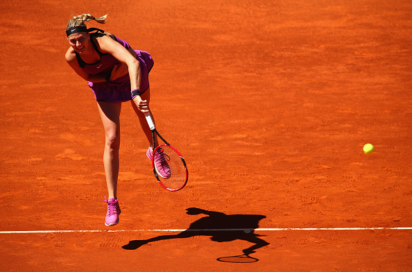 Kvitova in second round action Monday. Photo credit: Clive Brunskill/Getty Images.