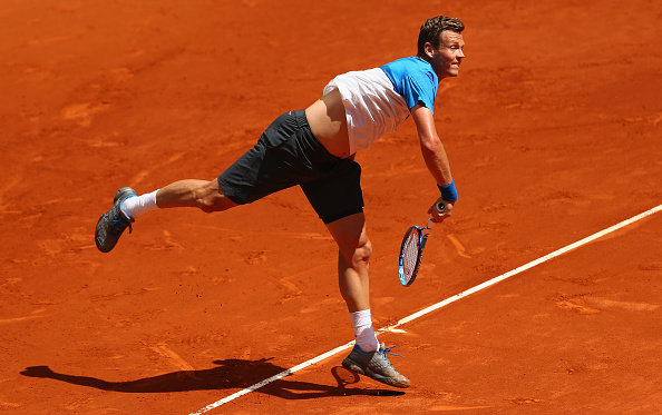 Tomas Berdych in action in Madrid/Clive Brunskill/Getty Images