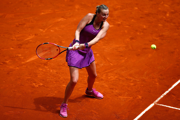 Kvitova was dealing with the after-effects of an abdominal injury sustained in Stuttgart. Photo credit: Julian Finney/Getty Images.