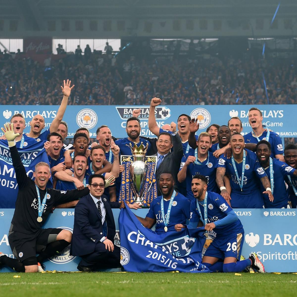 Leicester celebrating winning the Premier League-Getty Images