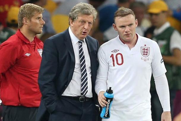 Rooney y Hodgson durante el mundial de Brasil. Foto: 101 Great Goals