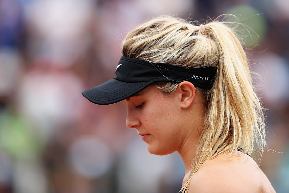 Eugenie Bouchard of Canada in action against Angelique Kerber of Germany. Photo: Getty Images/Matthew Lewis