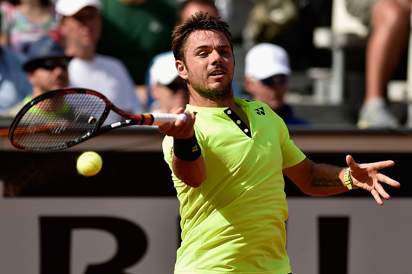 Stan Wawrinka hits a forehand at the Internazionali BNL d'Italia in Rome/Getty Images