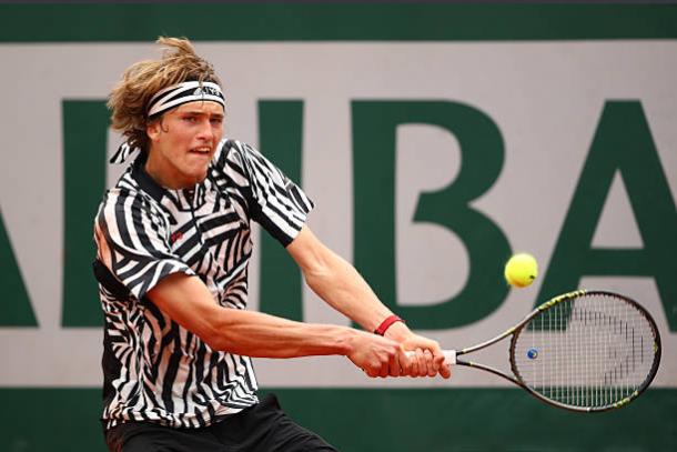 Alexander Zverev in action during his third round loss to Dominic Thiem at the French Open last year (Getty/Clive Brunskill)
