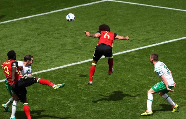 Axel Witsel headed home Belgium's second goal of the game (Photo: Getty Images)