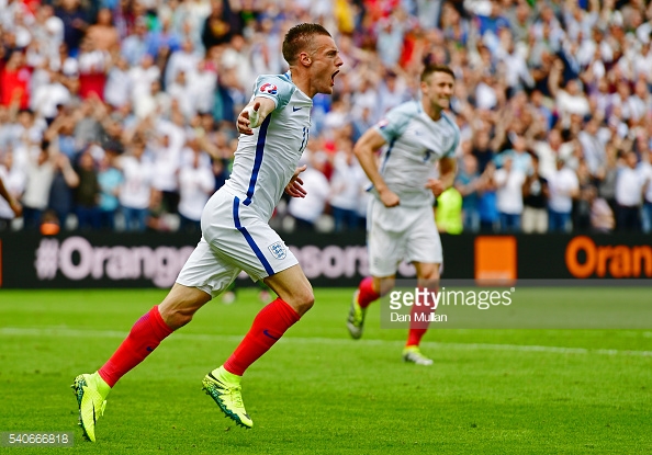 Vardy representa la garra que necesitarán los ingleses. Fuente: Getty Images.