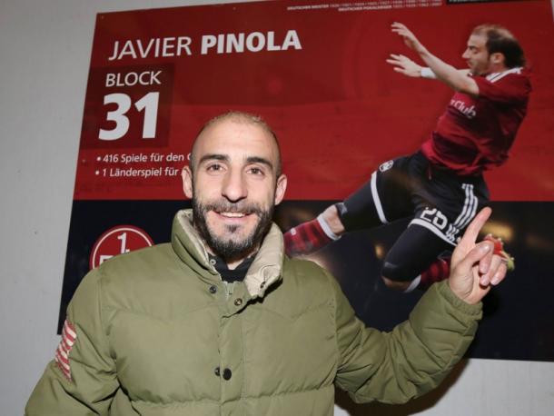 Former long-serving player Javier Pinola had a block named after him before kick off.