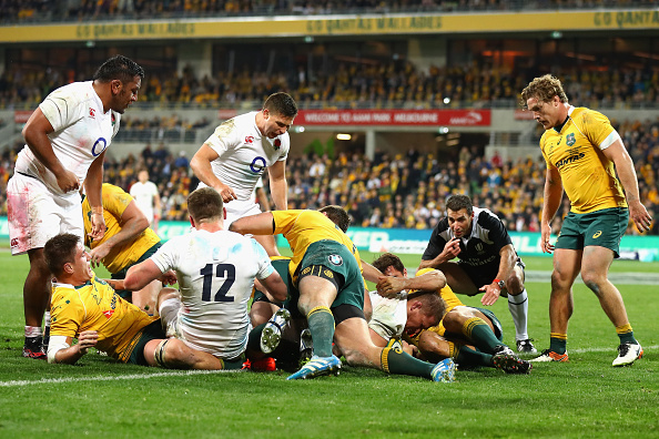 Dylan Hartley powers over to opening the scoring for England (photo:getty)