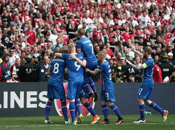 Iceland will hope to be celebrating again come full time on Wednesday evening. (Photo: Burak Akbulut/Anadolu Agency/Getty Images)