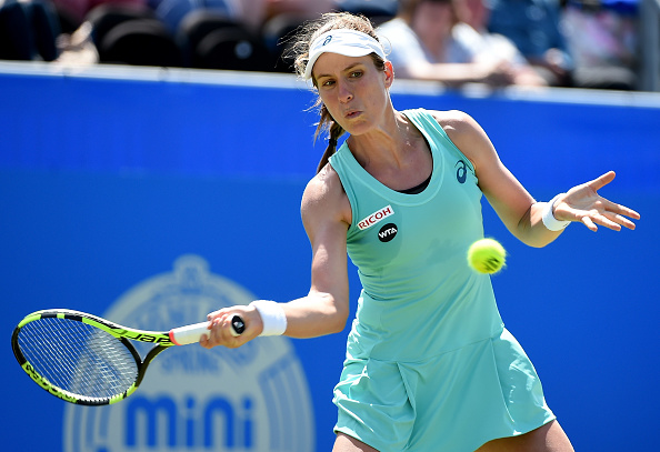 Konta's serve was impeccable and it showed as she took the first set in a close tiebreak/Photo Source: Tom Dulat/Getty Images