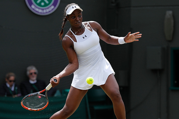 Sloane Stephens cracks a forehand at Wimbledon/Getty Images