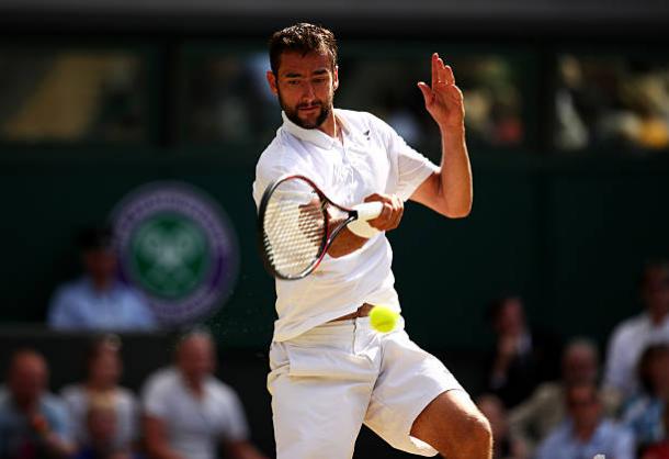 Marin Cilic in action during his defeat to Roger Federer at Wimbledon last year (Getty/Clive Brunskill)