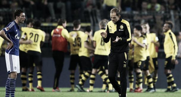 Thomas Tuchel celebra la victoria ante el Schalke la pasada campaña | Foto: Borussia Dortmund