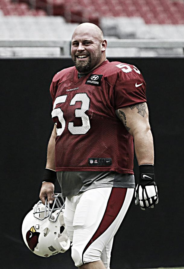 Arizona Cardinals center A.Q. Shipley (53) during the first day of training camp in Glendale, ArizDavid Kadlubowski - azcentral sports