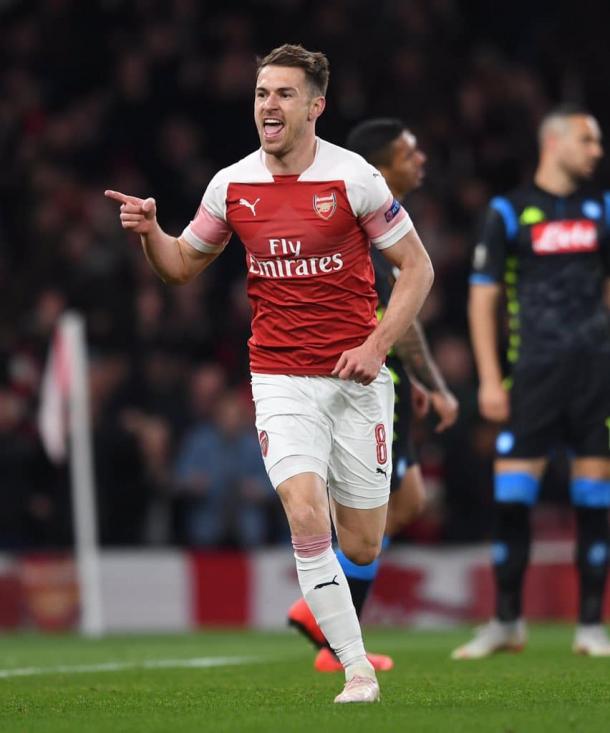 Ramsey celebrando su anotación / Foto: Twitter oficial Arsenal.