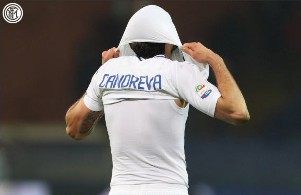 Candreva, lamentándose de una ocasión fallada // Fuente: Inter