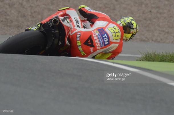 Iannone taking on a right-hander aboard his Ducati - Getty Images