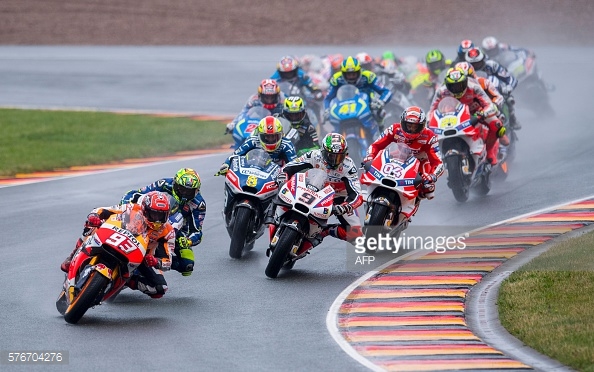 The race got underway in the wet - Getty Images