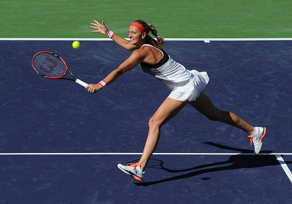 Kvitova reached her first quarterfinal of the year in Indian Wells, winning consecutive matches for the first time in six months. Photo credit: Icon Sports Wire/Getty Images.