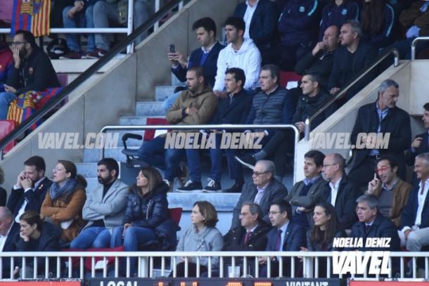 Guillermo Amor, Pep Segura y Ernesto Valverde viendo el Barça-Bayern. FOTO: Noelia Déniz