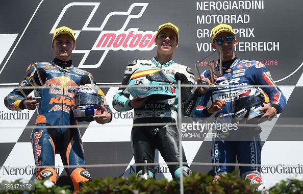 The first Moto3 podium in 19 years with mir claiming the top spot - Getty Images