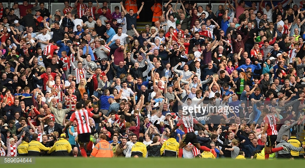 Above: Sunderland fans celebrating Jermain Defoe's goal in their 2-1 defeat to Manchester City | Photo: Getty Images