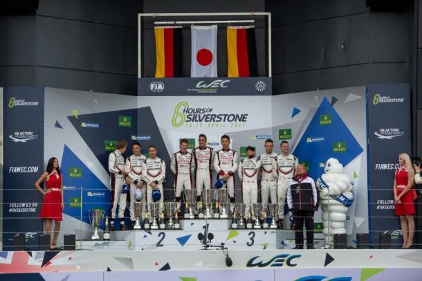 El podio de LMP1. Foto: WEC