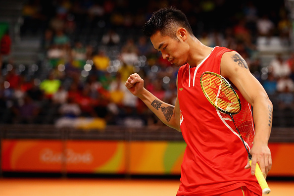 Two-time defending gold medallist Lin is two wins way from defending his medal. Photo credit: Dean Mouhtaropoulos/Getty Images.