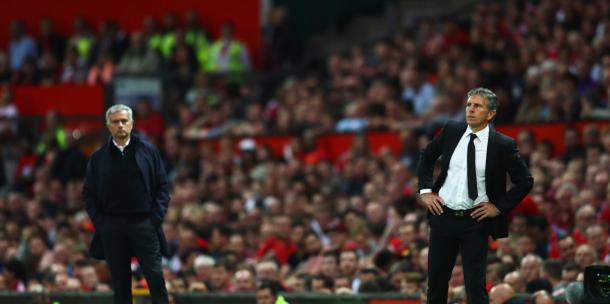 José Mourinho e Claude Puel, rivali nella finale di League Cup. Fonte foto: Getty Images Europe.