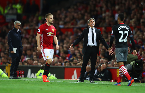 Above: Claude Puel on the touchline in Southampton's 2-0 defeat to Manchester United | Photo: Getty Images