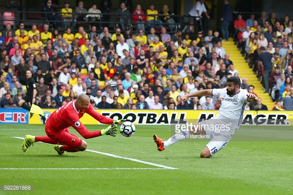 Gomes denying Diego Costa late in the game against Chelsea (Photo: Steve Bardens/ Getty Images)