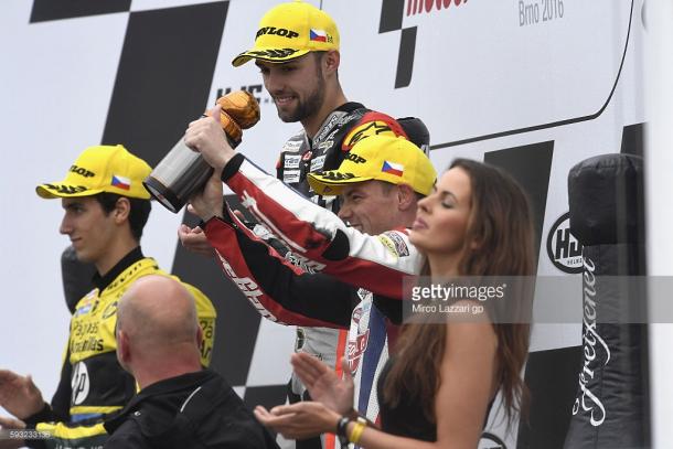 Lowes celebrating a much needed podium after two DNFs - Getty Images