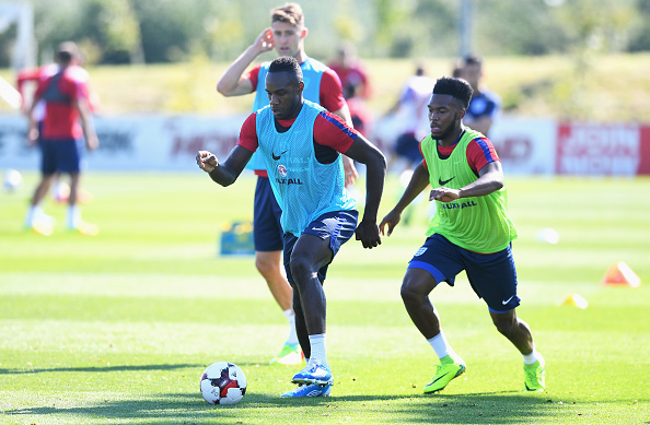 West Ham's Michail Antonio in training with the England senior side | Photo: Getty Images