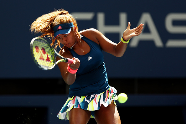 Osaka was finding her range and finds a late break to close out the second set | Photo: Elsa/Getty Images