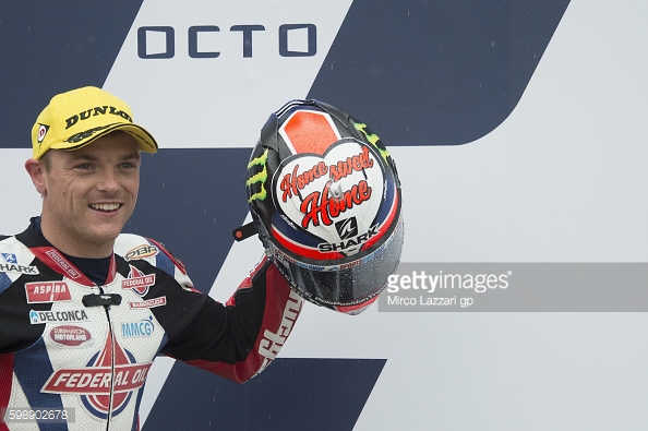 Sam Lowes had a special design on his helmet for his home GP at Silverstone - Getty Images