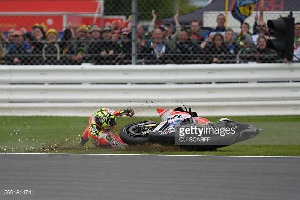 Iannone crashed out after making his way up to the front at Silverstone - Getty Images