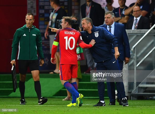 Above: Wayne Rooney and Sam Allardyce during England's 1-0 win over Slovakia | Photo: Getty Images