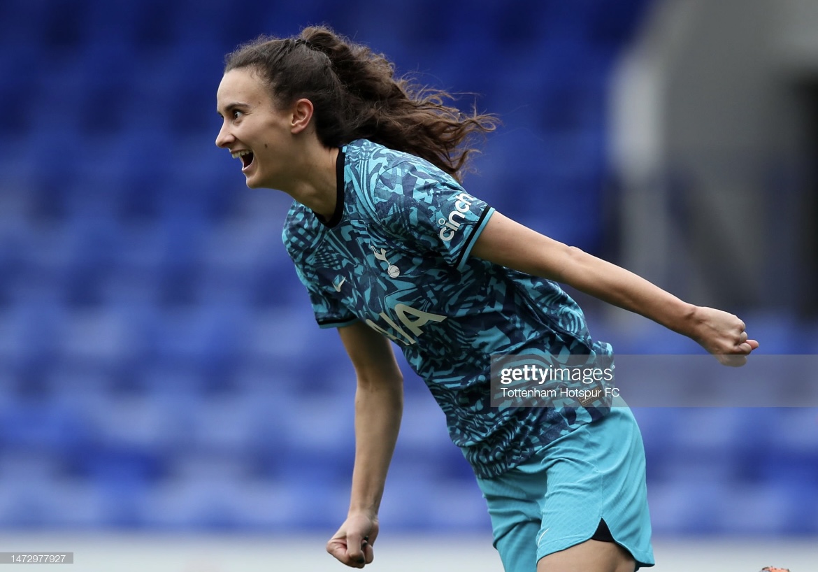 Rosella Ayane celebrating Tottenham’s opener - (Photo: <strong><a  data-cke-saved-href='https://www.vavel.com/en/football/2023/03/01/1139250-four-things-we-learnt-from-tottenhams-fa-cup-exit-to-sheffield-united.html' href='https://www.vavel.com/en/football/2023/03/01/1139250-four-things-we-learnt-from-tottenhams-fa-cup-exit-to-sheffield-united.html'>Tottenham Hotspur</a></strong> FC/GETTY Images)