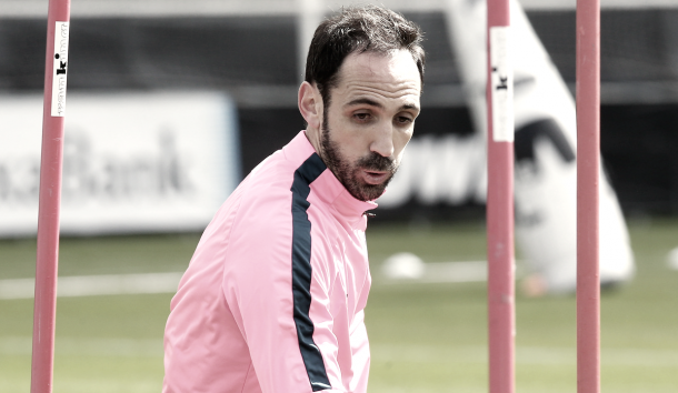 Juanfran durante un entrenamiento // Foto: atleticodemadrid.com