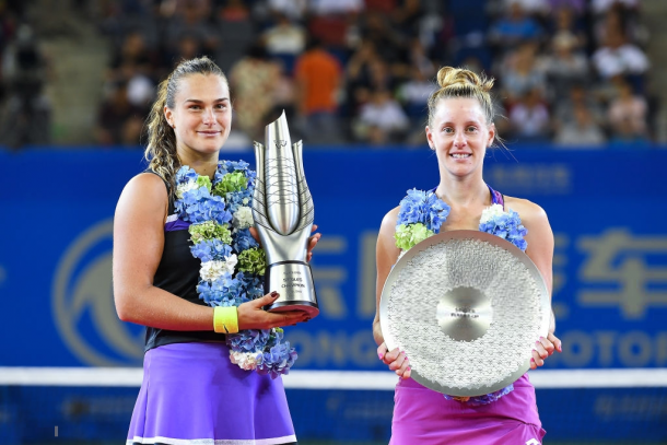 Wuhan finalists Sabalenka and Riske will also be in Tianjin | Photo: Tao Zhang