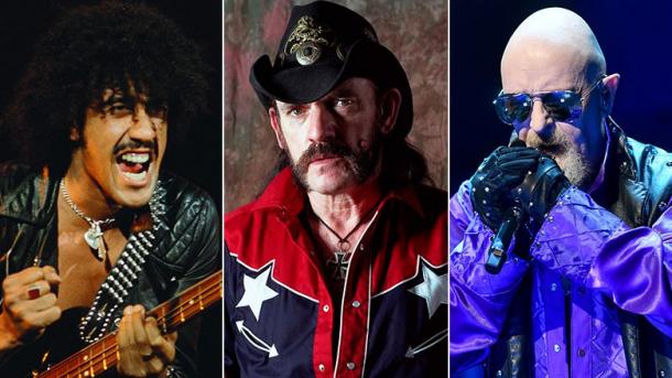 Phil Lynott de Thin Lizzy, Lemmy Kilmister de Mötorhead y Rob Halford de Judas Priest  | Foto: R&RHOF