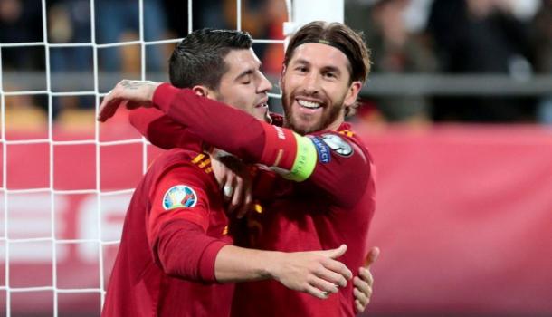 Sergio Ramos y Morata en el partido ante Malta | Foto: RFEF