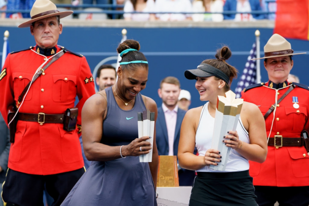 The Rogers Cup, where Williams was runner-up to Bianca Andreescu (right), is the first tournament outside the Grand Slams since her comeback where she made the final. Photo: 