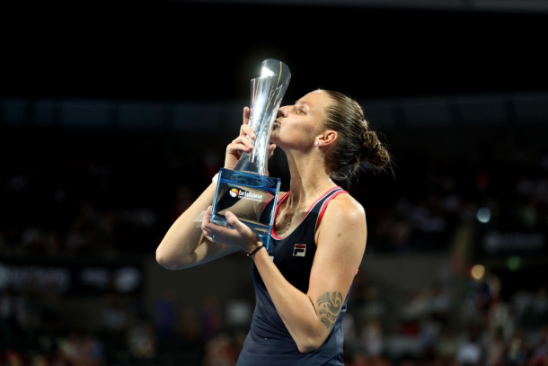 Pliskova kicked off the year with a bang, winning her second title in Brisbane. Photo: Chris Hyde/Getty Images.