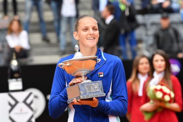 In Rome, Pliskova soared to the equal-biggest title of her career, her third overall on clay. Photo: Claudio Pasquazi/Getty Images.