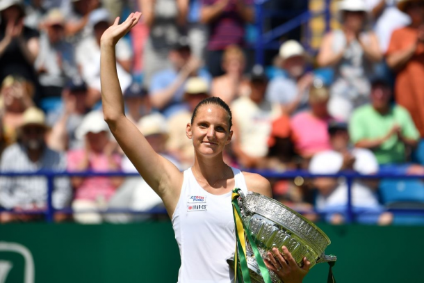 Pliskova completed the sweep of titles across all surfaces in 2019 when she claimed her second title in Eastbourne. Photo: Ben Stansall/Getty Images.