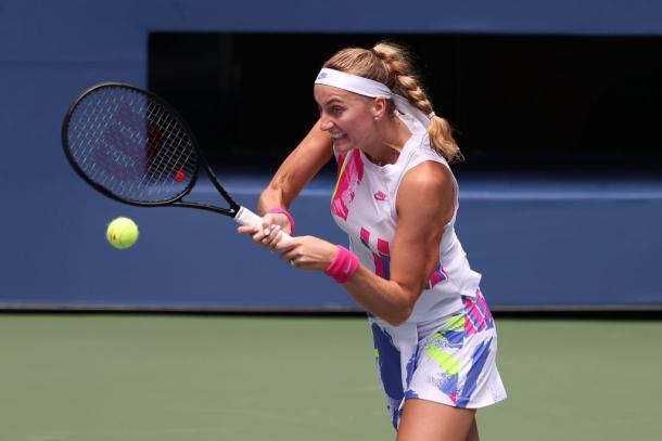 It was day of opposites for Kvitova as she put behind a slow start to sail to victory comfortably. Photo: Al Bello/Getty Images. 