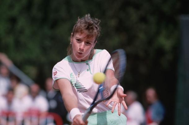 Maleeva at the French Open in 1989 where she made her third of four total quarterfinal showings in Paris. Photo: Dimitri Iundt