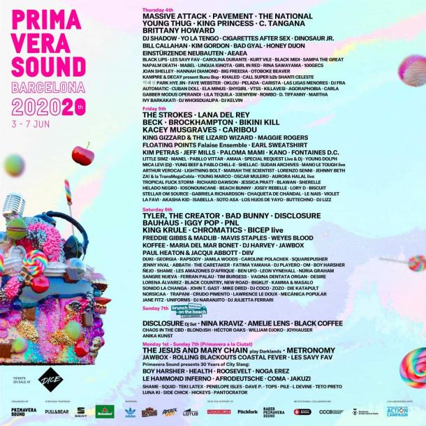 Cartel completo | Fuente: Web oficial del Primavera Sound